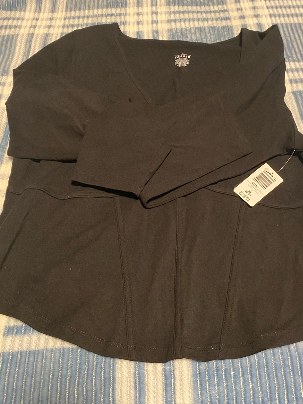 torrid Black V-Neck Peplum Top